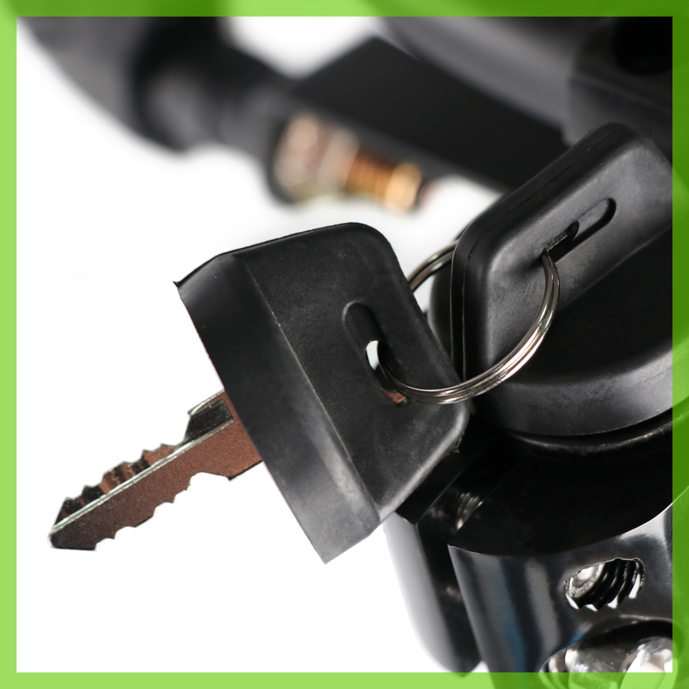 Dieser E-Scooter hat einen ganz gewöhnlichen Zündschlüssel zum Starten des Motors