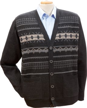 Strickjacke mit Intarsienmuster