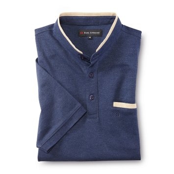 Piquéshirt mit Mao-Kragen