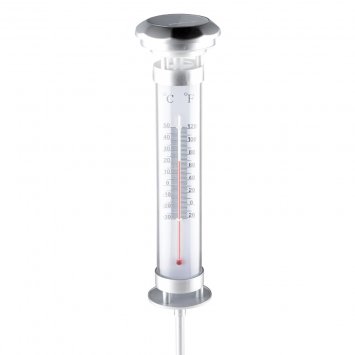 Solarlampe mit Thermometer LED