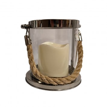 Windlicht mit LED-Kerze