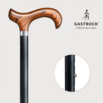 Leichtmetall-Gehstock von Gastrock mit edlem Griff in Holzoptik