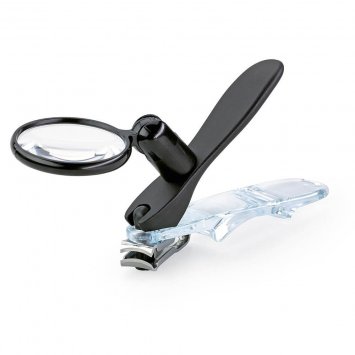 Drehbarer Nagelknipser mit Lupe