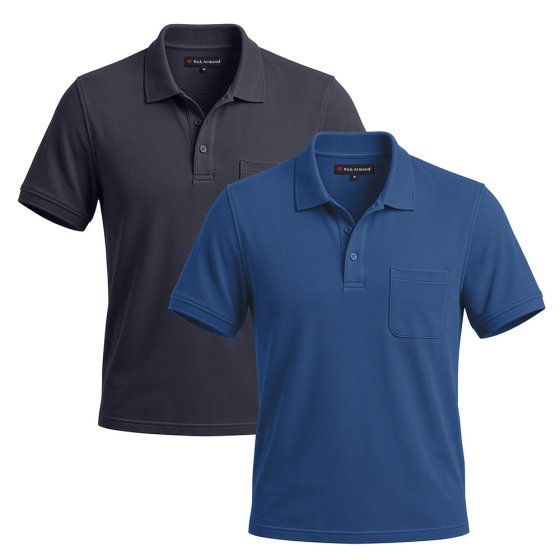 Pique Poloshirt im Set XL (56/58) | Marine#Royalblau