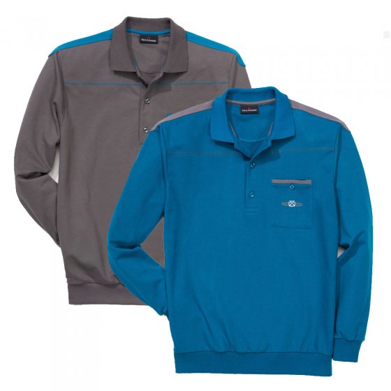 Polo-Langarmshirt im Set 