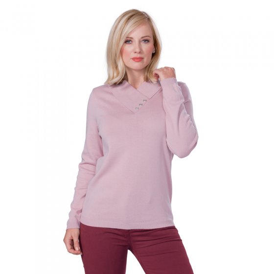 V-Pullover mit Zierknöpfen 