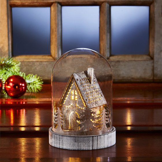 LED-Glaskuppel „Wintermärchen" 