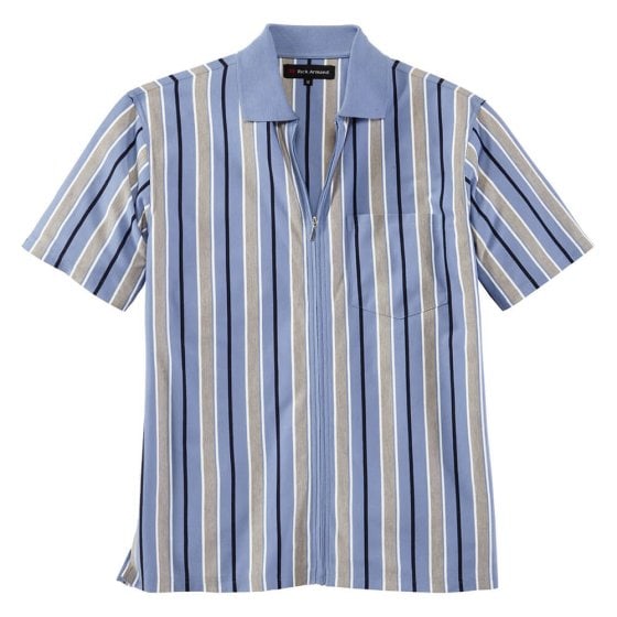Jerseyshirt mit Ganzreißverschluss 