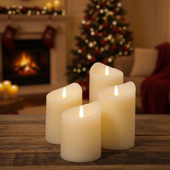 LED-Echtwachskerzen im 4er Set  