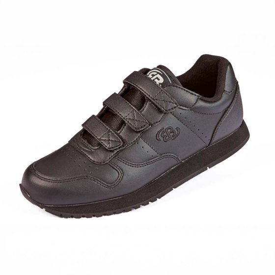 Ledersportschuh mit Klettverschluss 38 | Schwarz