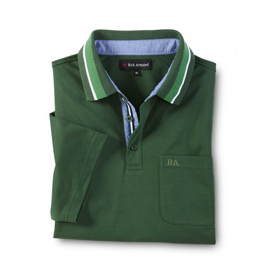Pique-Shirt m.Kontrasten, SET 3XL | Grün#Marine