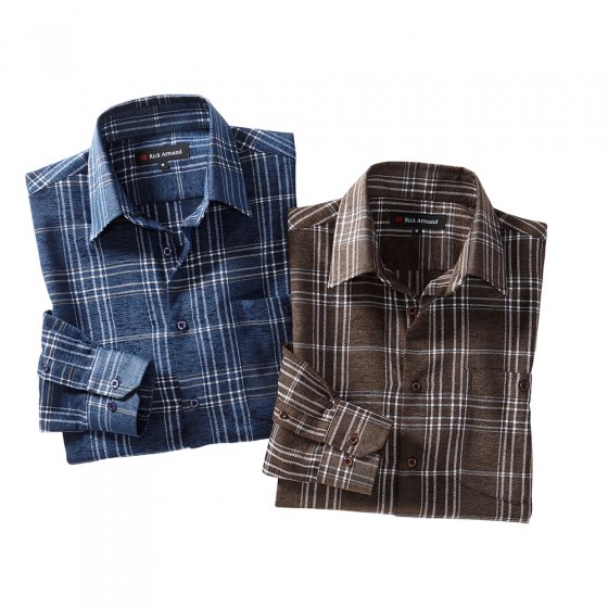 Blau-kariert + Braun-kariert im Set XXL (45/46) | Blau#Braun