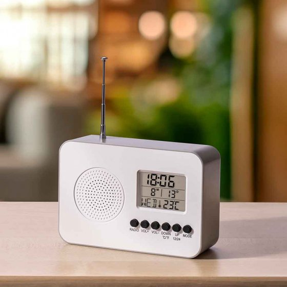 Ihr Geschenk: Radio mit Uhr und Thermometer 