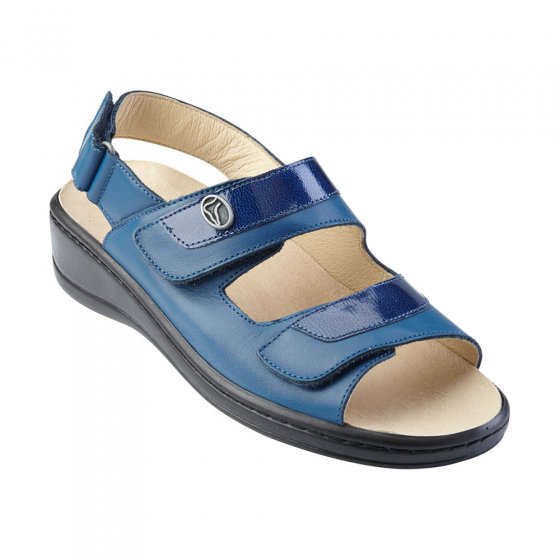 Ledersandalette mit Lackapplikation