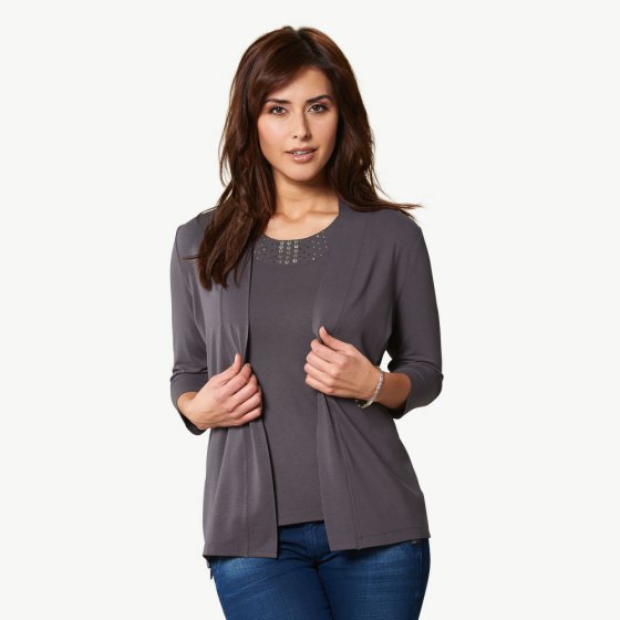 Set Cardigan und Top mit Ziersteinen 