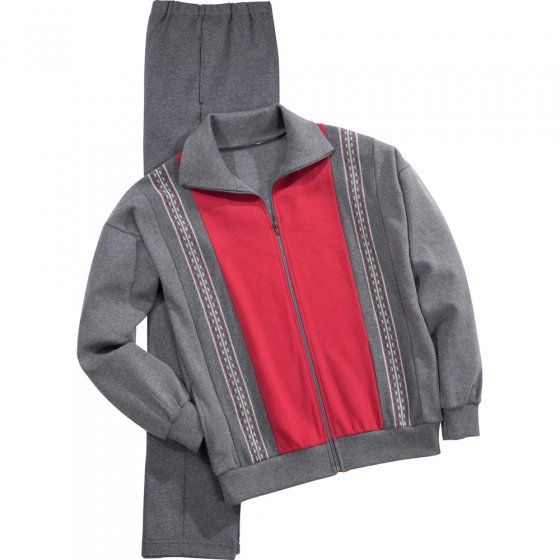 Jersey-Sportanzug,grau-rot,4XL 