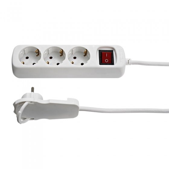 3er-Steckdose mit Flachstecker
