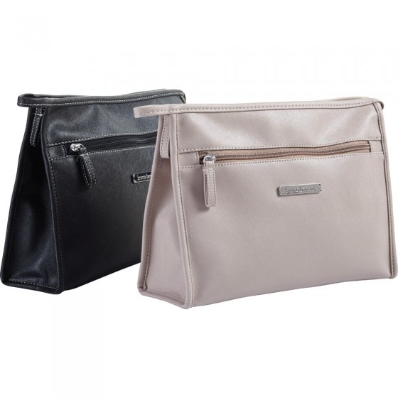 Kulturtasche mit Kontrast-Stepp