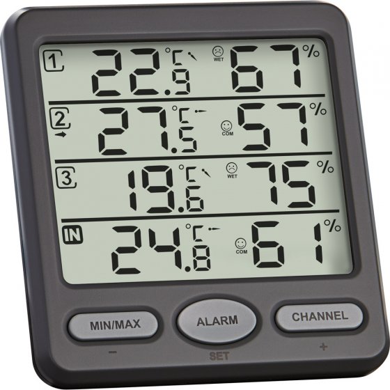 3-Sender-Funk-Thermo-Hygrometer