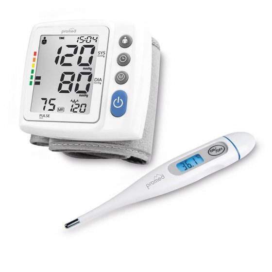 Handgelenk-Blutdruckmessgerät und Digitalthermometer 