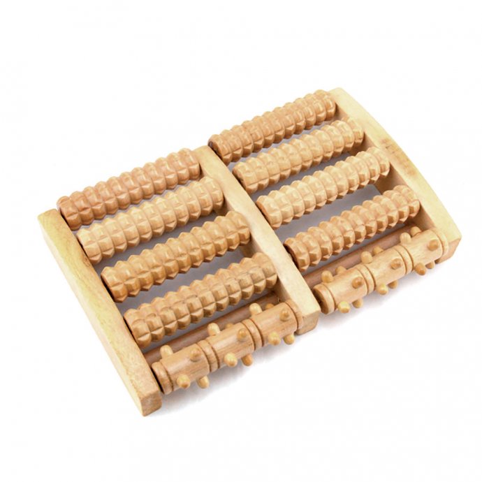 Fuß-Masseur Holz 10 Rollen