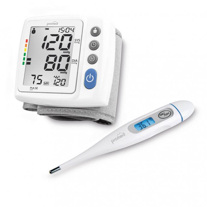 Handgelenk-Blutdruckmessgerät und Digitalthermometer