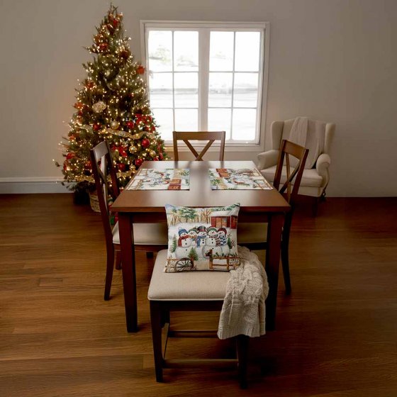 Gobelin Kissenhülle Schneemann 