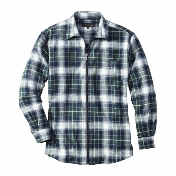 Flanellhemd mit Reißverschluss im Set 3XL (47/48) | Braun#Grün