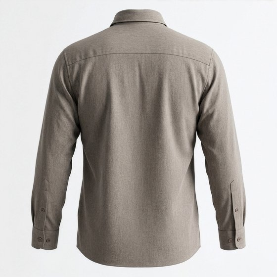 Flanellhemd mit Ganzreißverschluss 3XL (47/48) | Taupe
