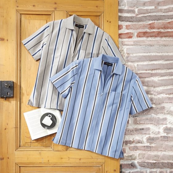 Jersey-Shirt mit Ganzreißverschluss 