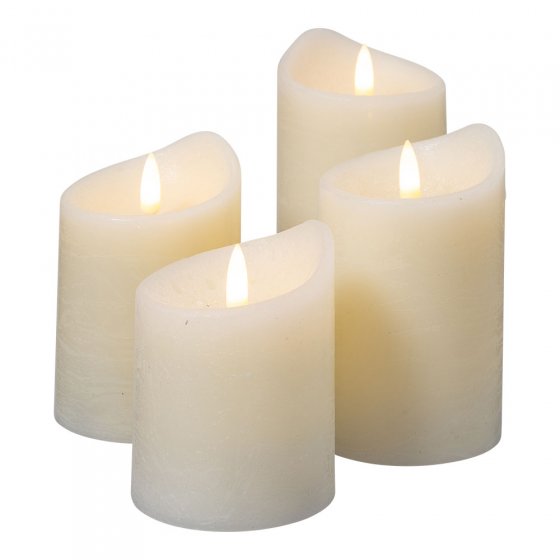 LED-Echtwachskerzen im 4er Set  