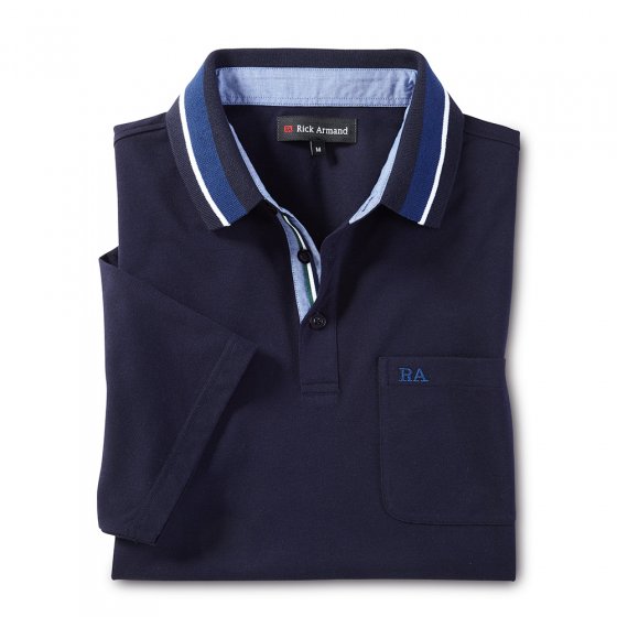 Pique-Shirt m.Kontrasten, SET 3XL | Grün#Marine