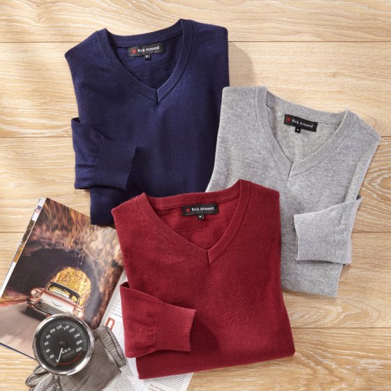 Pullover mit V-Ausschnitt L (52/54) | Marine