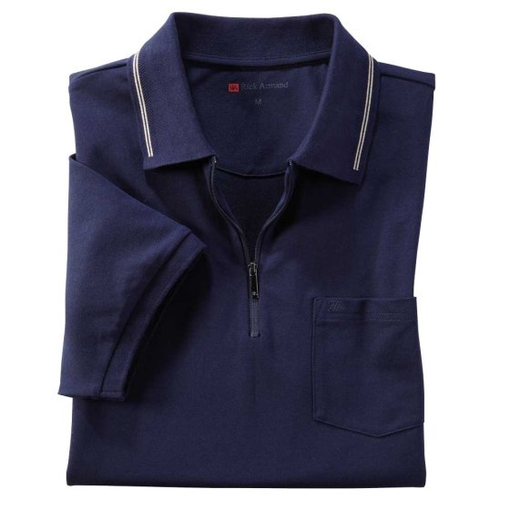 Poloshirt mit Ziperkragen XXL (60/62) | Marine