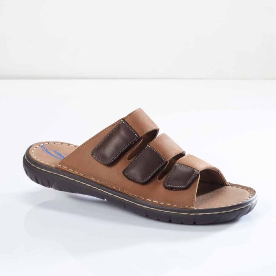 Komfort-Klettpantolette, braun 46 | Braun