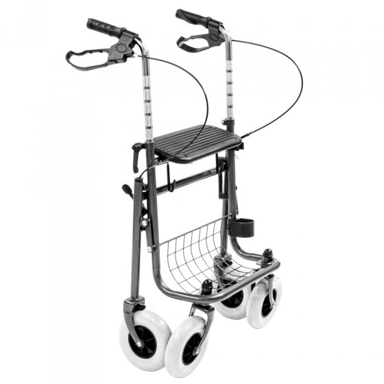 Stahlrollator mit Tablett