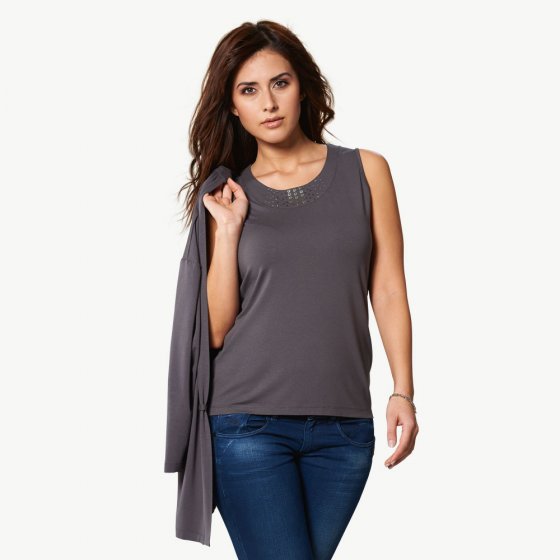 Set Cardigan und Top mit Ziersteinen 