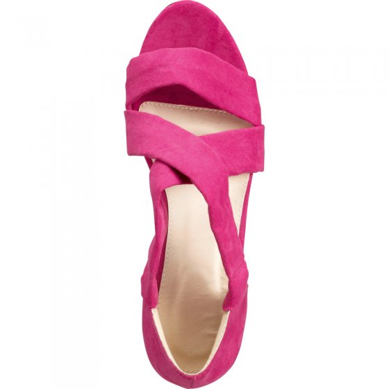 Wildleder-Sandalette mit Keilabsatz 