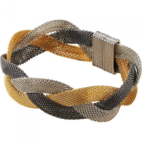 Tricolor-Flechtschmuck, Set Armband + Collier 