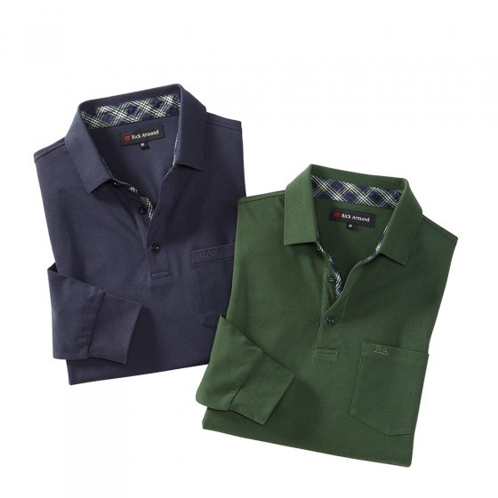 Piqué-Langarmshirt