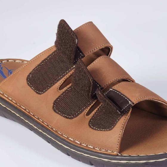 Komfort-Klettpantolette, braun 46 | Braun