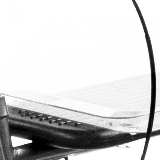 Stahlrollator mit Tablett