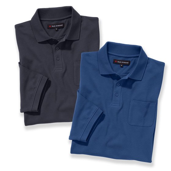 Pique Poloshirt im Set XL (56/58) | Marine#Royalblau