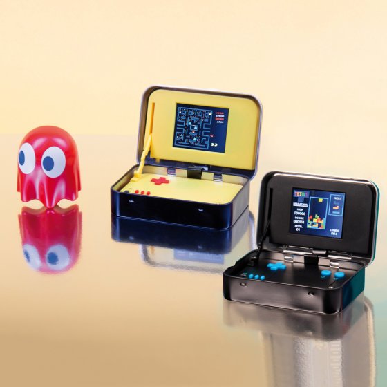 Tetris und Pac-Man Spielekonsole in der Dose 
