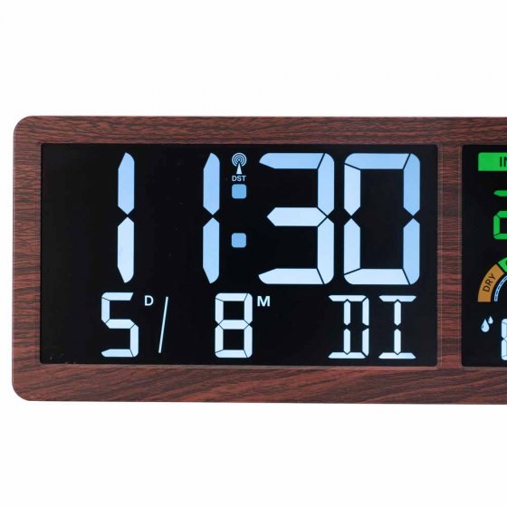Digitale Wetterstation mit Funkuhr „Holz“ 