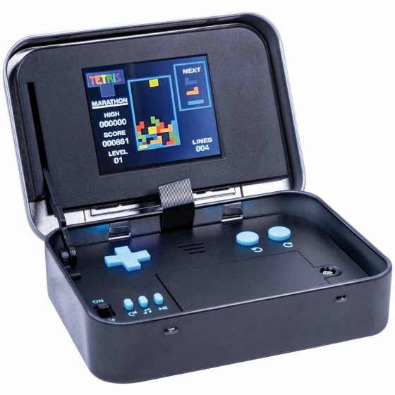 Tetris und Pac-Man Spielekonsole in der Dose 