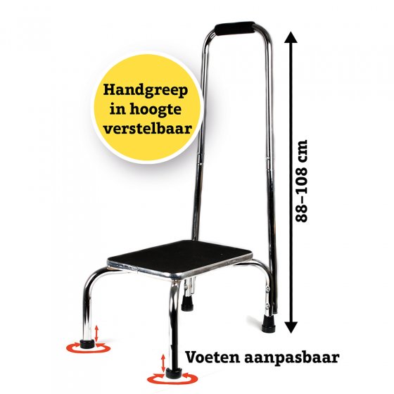 Trittstufe mit verstellbarem Haltegriff 