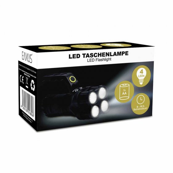 Taschenlampe mit 4 LEDs und Griff 