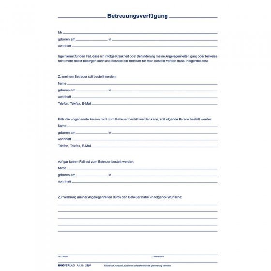 Mappe „Meine Patientenverfügung” 