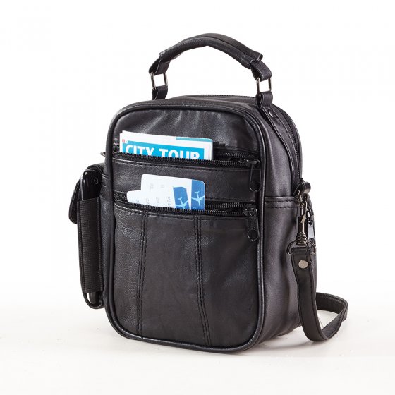 Leder-Herrentasche Schwarz